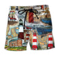 Lighthouse Past Is A Beacon Classic Beach Shorts Design Detail For Resort And Beach Day Style