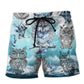Owl Tattoo Fantasy Sky Cool Beach Shorts Pattern View For Vacation Travel And Outdoor Fun