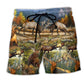 Hunting Scenic Outdoor Beach Shorts Pattern View For Relaxed Vacation Styling