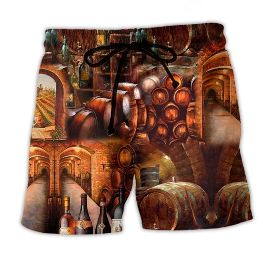 Wine Cellar Vintage Tasting Beach Shorts For Resort Days And Thoughtful Gift Giving