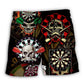 Skull Dart Dark Precision Beach Shorts Graphic Detail For Resort Trips And Casual Outings