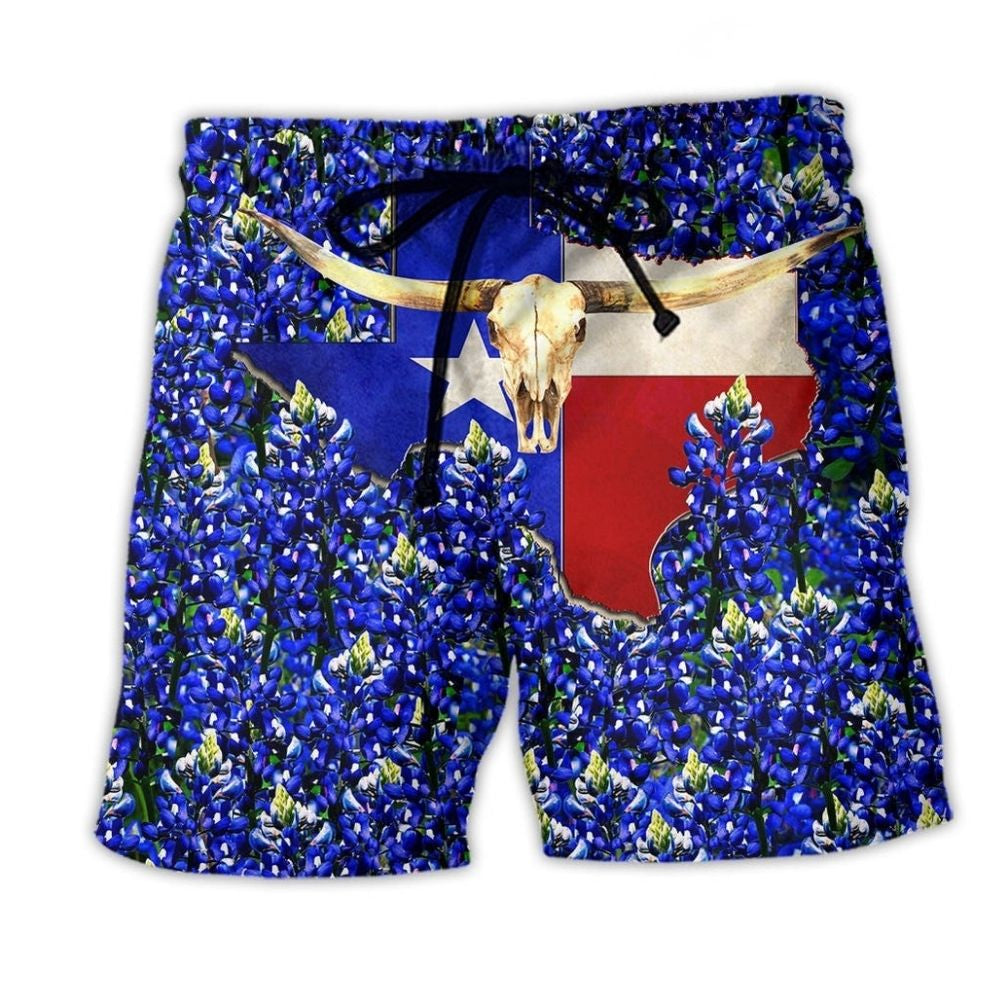 Texas Bluebonnet Beach Shorts For Seaside Travel And Memorable Gift Ideas