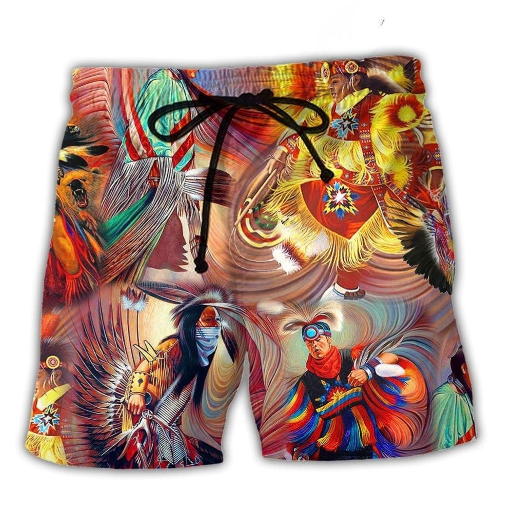 Southwestern Colorful Symbol Beach Shorts For Seaside Travel And Laid Back Daily Wear