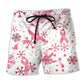 Pink Ribbon Merry Christmas Breast Cancer Beach Shorts For Beach Days And Everyday Comfort