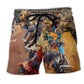 Cowboy Rodeo Life Western Beach Shorts Pattern Detail For Sunny Outdoor Activities