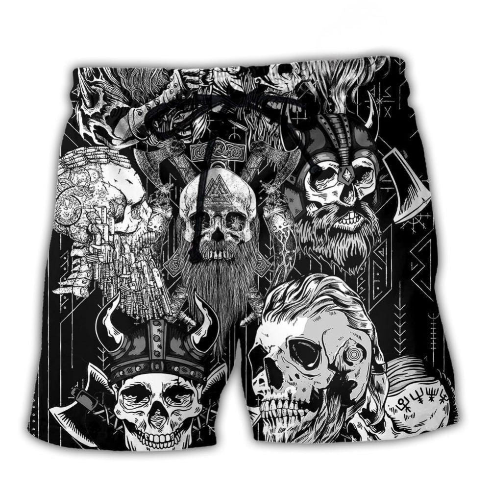 Viking Skull Axes Beach Shorts For Weekend Escapes And Thoughtful Gift Giving