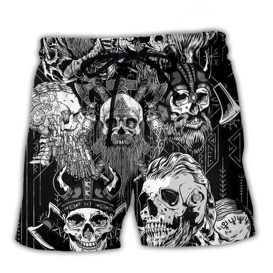 Viking Skull Axes Beach Shorts For Weekend Escapes And Thoughtful Gift Giving