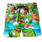 Alligator Chef Tropical Floral Beach Shorts For Coastal Adventures And Leisure And Relaxation