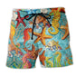 Ocean Seashell Story Blue Coastal Beach Shorts For Warm Weather Outings And Travel Ready Comfort