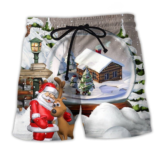 Christmas Santa Giving Joy Night Beach Shorts For Coastal Adventures And Relaxed Summer Wear
