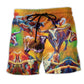 Buffalo Colorful Painting Beach Shorts For Outdoor Adventures And Memorable Gift Ideas