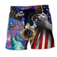 American Eagle Patriotic Beach Shorts For Beach Days And Vacation Ready Style