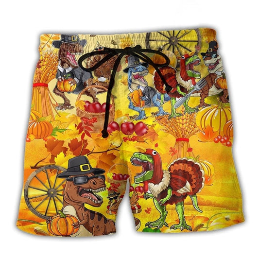 Thanksgiving Dinosaur Beach Shorts For Weekend Escapes And Comfortable Daily Wear