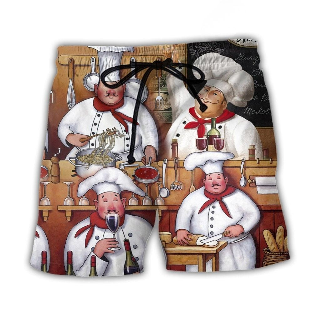 Master Chef Vintage Cooking Beach Shorts For Summer Vacation And Coastal Travel