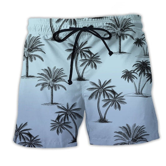 Hawaii Coconut Palm Beach Shorts Design Detail For Resort And Beach Day Style