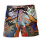 Abstract Guitar Colorful Music Lover Beach Shorts Print Detail For Beach Activities And Vacation Wear