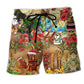 Christmas Mele Kalikimaka Tiki Beach Shorts Design Detail For Resort And Beach Day Style