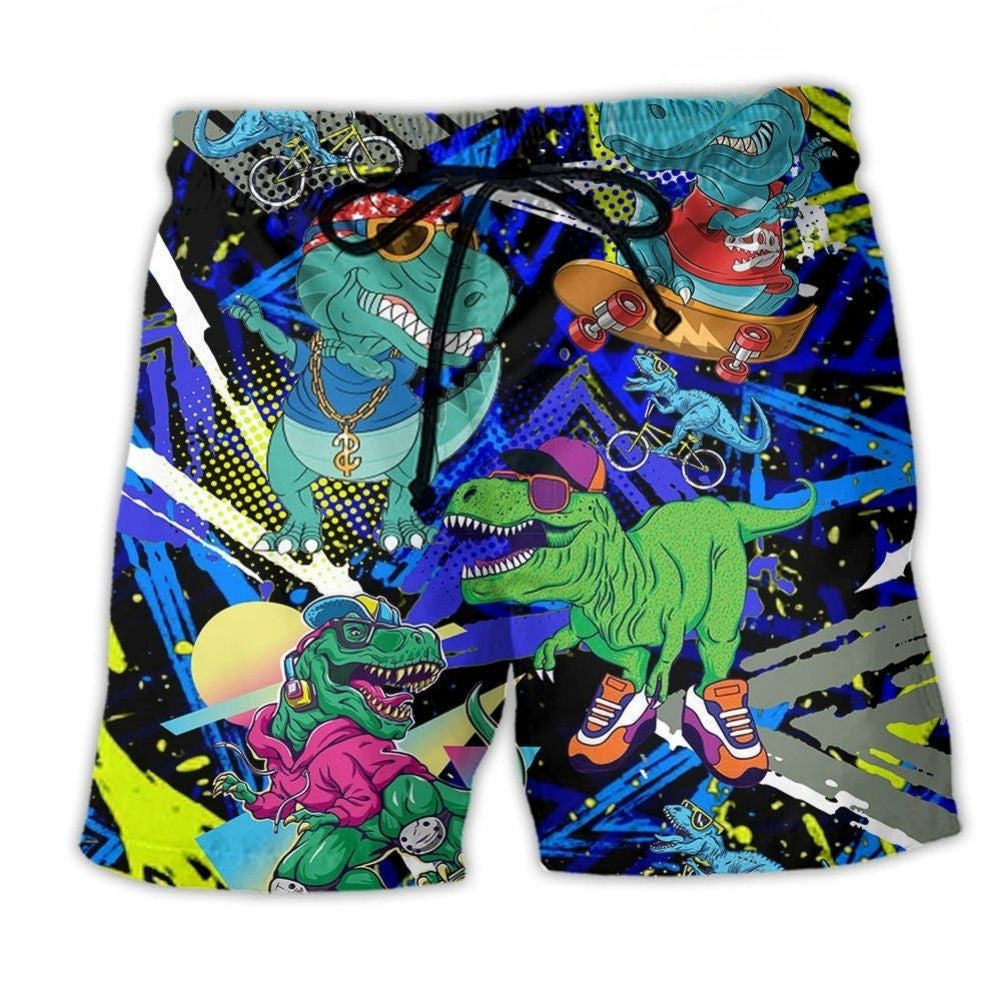 Roaring Dinosaur Beach Shorts For Vacation Travel And Thoughtful Gift Giving
