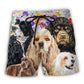 Cocker Spaniel With Flowers Dog Lover Beach Shorts Design Detail For Weekend Getaways And Beach Days