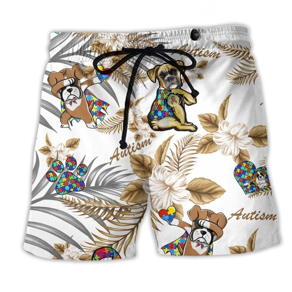 Autism Boxer Tropical Floral Beach Shorts For Weekend Escapes And Travel Ready Comfort