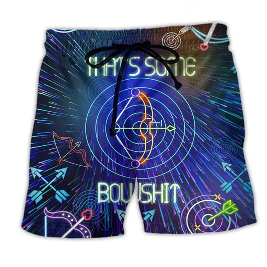 Dart Game Humor Neon Beach Shorts Pattern Detail For Relaxed Warm Weather Outfits