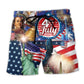 America July Patriotic Beach Shorts Artwork Detail For Patriotic Gift Giving