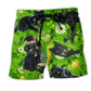 Green Black Cat Beach Shorts For Poolside Relaxation And Easy Warm Weather Wear