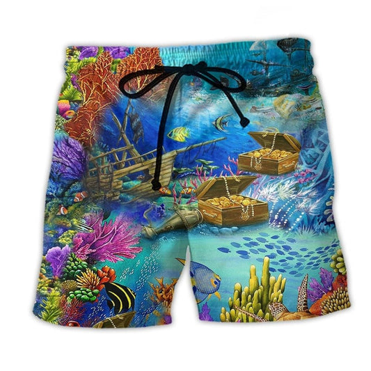Ocean Aquarium Beach Shorts For Casual Day Trips And Warm Weather Wardrobe
