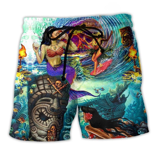 Tiki Summer Vibes You Had Me At Aloha Beach Shorts Pattern View For Resort Days And Outdoor Activities