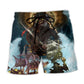 Skull Pirate Ocean Lover Beach Shorts For Halloween Vacation And Festival Style