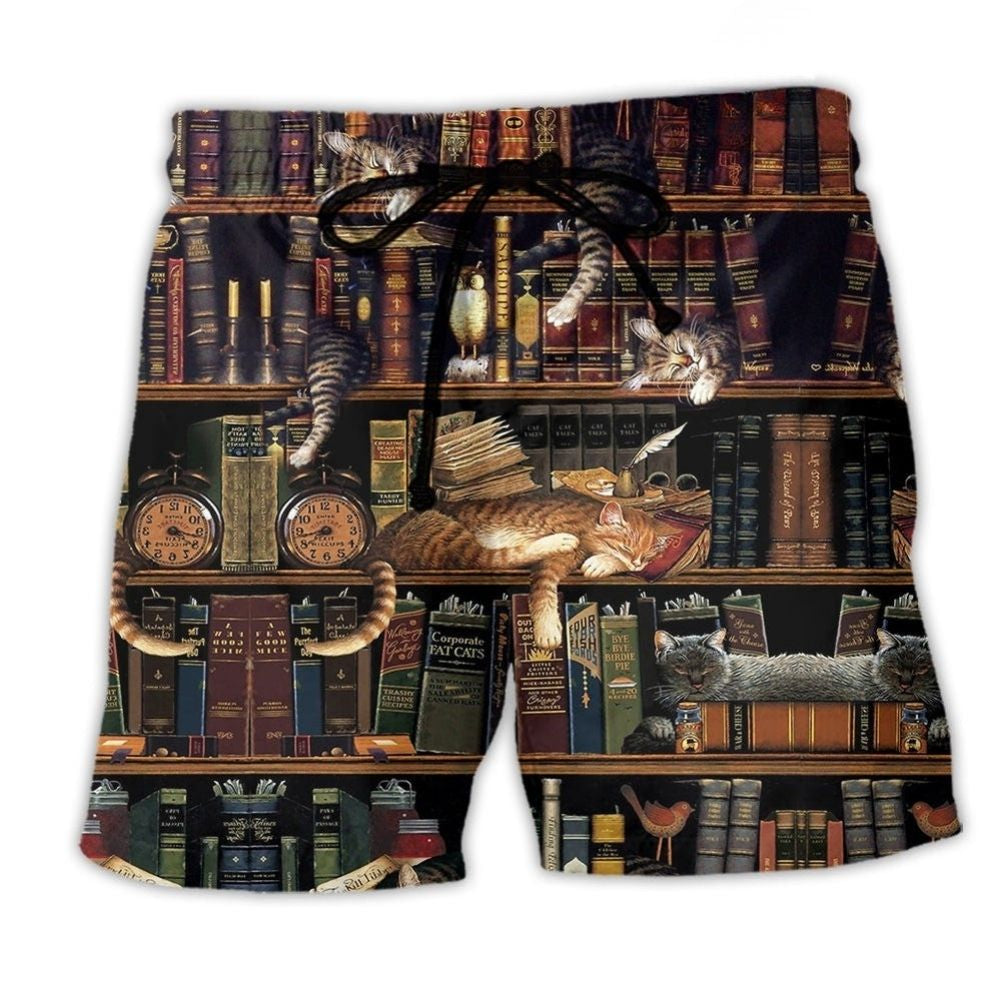 Book Cat Cozy Sleep Beach Shorts For Warm Weather Outings And Comfortable Resort Style