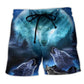 Gray Blue Wolf Beach Shorts For Resort Getaways And Relaxed Casual Style