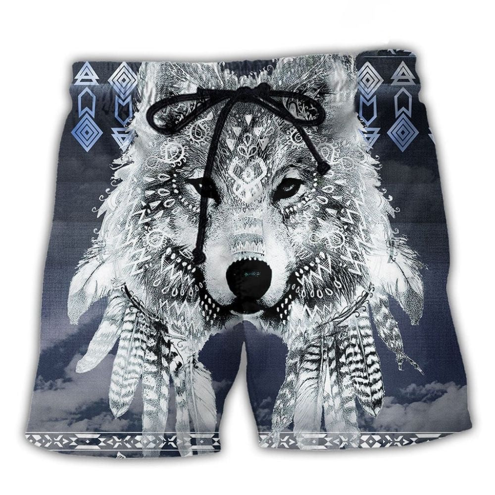 Southwestern Peace Wolf Beach Shorts For Beach Days And Bright Summer Outfits