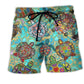 Turtle Swimming Ocean Beach Shorts For Summer Vacations And Easy Warm Weather Wear