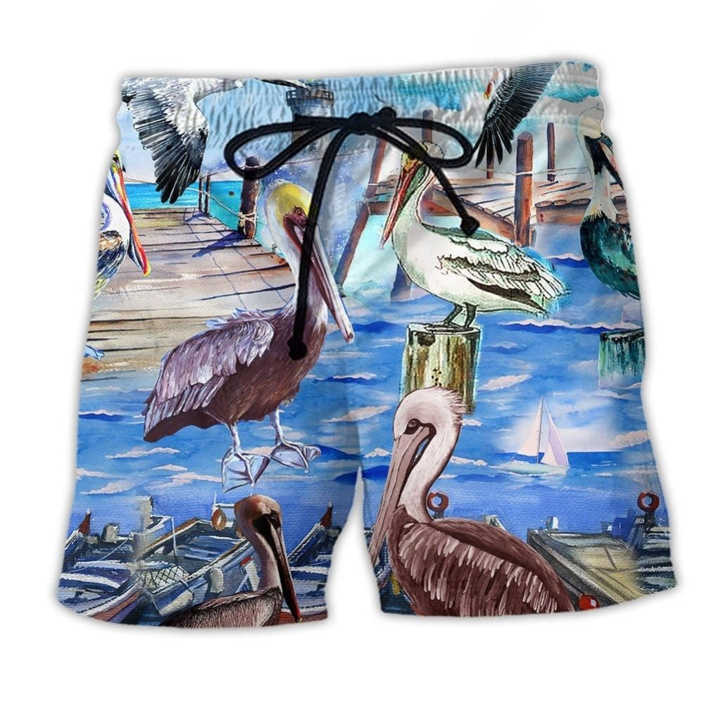 Pelican Animal Beach Shorts For Summer Vacations And Casual Outdoor Comfort