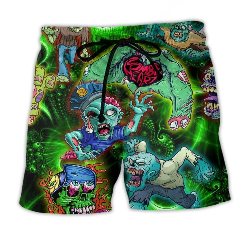 Zombie Eat Brains Safe Beach Shorts For Beach Days And Distinctive Seasonal Style