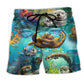 Playful Otter Pair Beach Shorts For Warm Weather Outings And Bright Summer Outfits