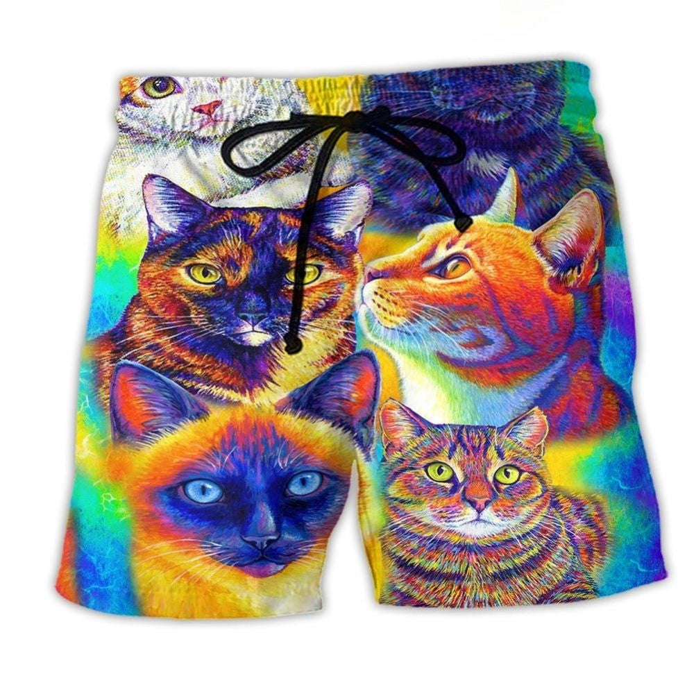 Playful Cat Beach Shorts For Relaxed Shoreline Days And Flexible Everyday Wear