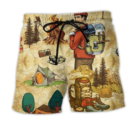 Camping Life Love Human Vintage Beach Shorts For Outdoor Adventures And Thoughtful Seasonal Gifts