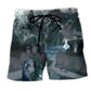 Halloween Tomb Triumph Beach Shorts For Poolside Relaxation And Distinctive Seasonal Style