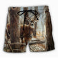 Deer Hunting Forest Outdoor Beach Shorts Pattern Detail For Sunny Outdoor Activities