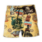 Wine And Skull Beach Shorts Design Detail For Coastal Escapes And Daily Wear