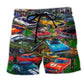 Car Garden Beach Shorts For Summer Vacations And Flexible Everyday Wear