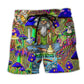 Bohemian Mushroom Old Beach Shorts For Island Escapes And Memorable Gift Ideas