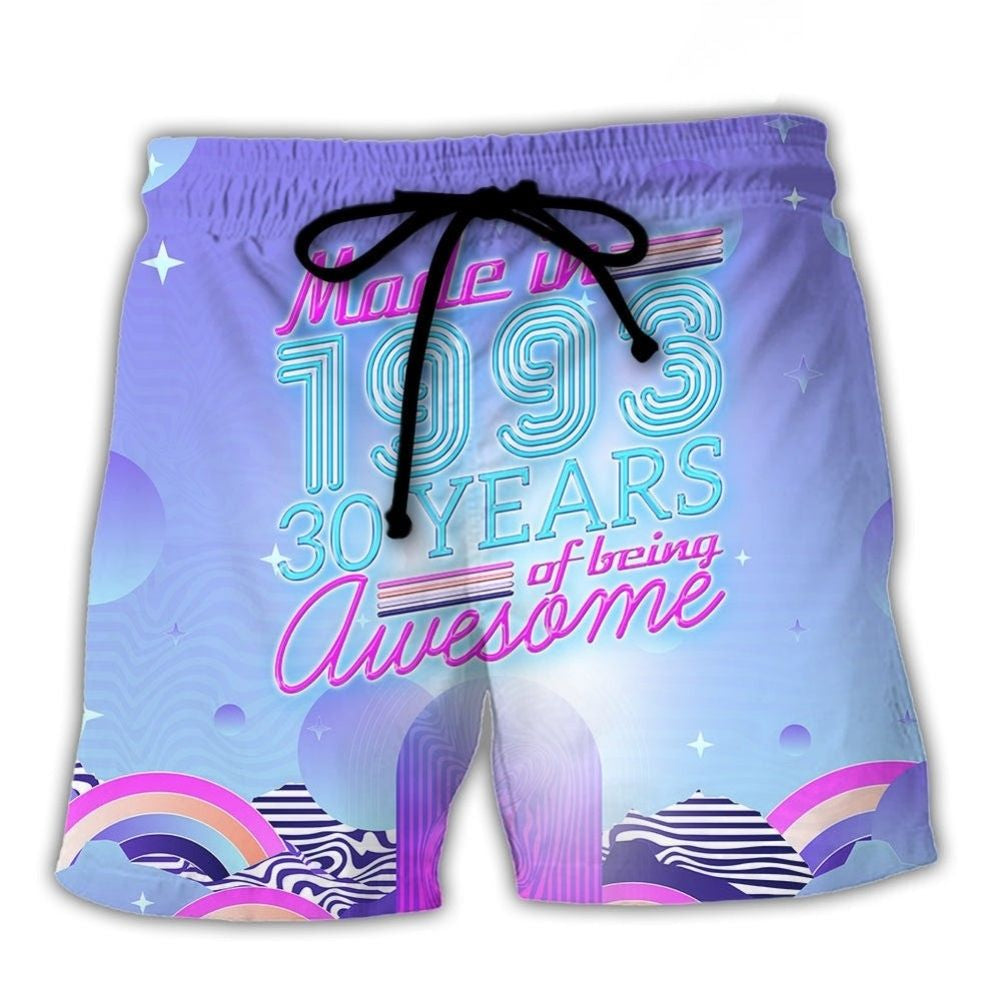 Made In 1993 30 Years Of Being Awesome Beach Shorts Graphic Detail For Resort Trips And Casual Outings