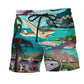 Airplane Hawaii Flight Beach Shorts Design Detail For Coastal Escapes And Daily Wear