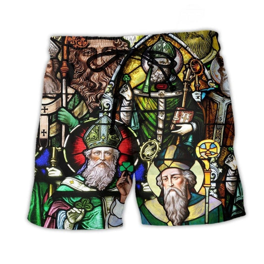 Irish Saint Patrick Countdown Beach Shorts For Resort Getaways And Bright Summer Outfits