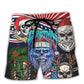 Christmas Skull Patriotic Skeleton Beach Shorts For Tropical Getaways And Weekend Adventures