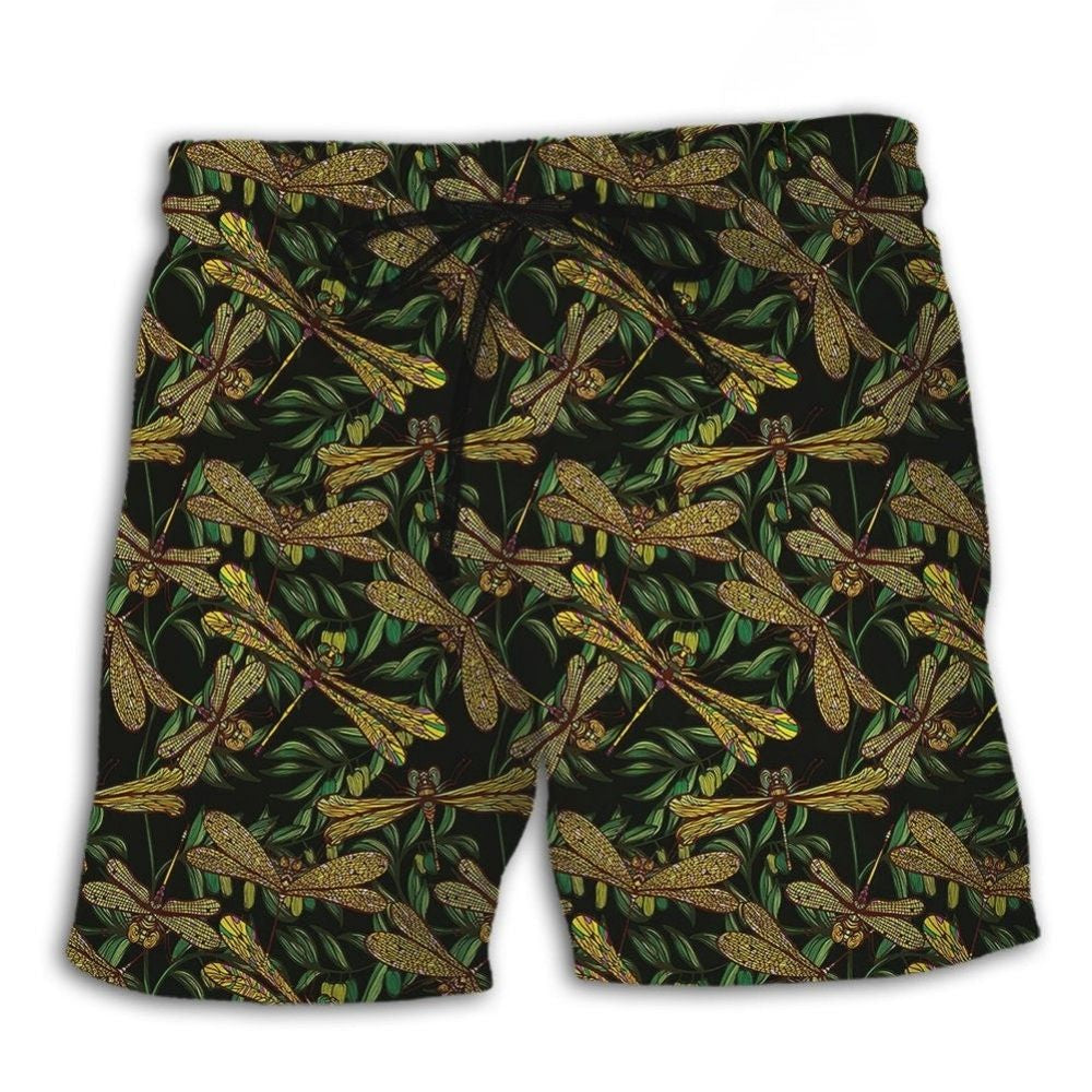 Dragonfly Always With Me Nature Beach Shorts Artwork Detail For Comfortable Everyday Summer Wear