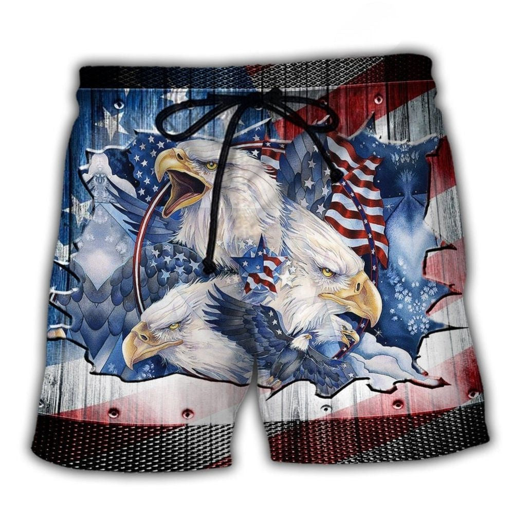 American Eagle Patriotic Beach Shorts For Outdoor Adventures And Lightweight Summer Style